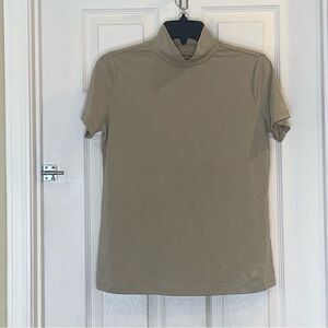 For The Republic Mock Neck Short Sleeve Tshirt Mocha Brown Size Small
